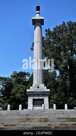 Das Wisconsin Monument im Vicksburg National Military Park. Stockfoto