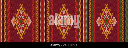 Eine traditionelle Zierde von Völkern und Ländern Lateinamerikas, in der reiche Farben Aufmerksamkeit und Reichtum wecken. Webteppiche für Frauen mit Zierde Stock Vektor