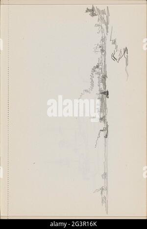 Anschlussfläche. Blatt 48 Recto aus einem Skizzenbuch mit 75 Blättern. Stockfoto