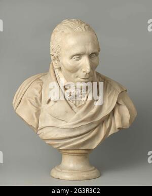 Porträt von Antonio Canova (1757-1822). Dieser gebrechliche alte Mann ist Antonio Canova, der berühmteste Bildhauer Europas um 1800, und ein Vorbild für viele der jungen Künstler Roms. Trotz seines lebensechten Aussehens wurde die Skulptur nach Canovas Tod auf der Grundlage seiner Totenmaske angefertigt. Vielleicht war es Adamo Tadolini, der die Skulptur angefertigt hat; er war einer der letzten Assistenten Canovas und hat sie vielleicht als Hommage an seinen ehemaligen Meister eingerückt. Stockfoto