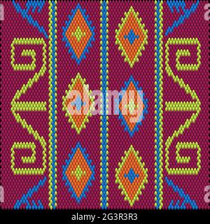 Eine traditionelle Zierde von Völkern und Ländern Lateinamerikas, in der reiche Farben Aufmerksamkeit und Reichtum wecken. Webteppiche für Frauen mit Zierde Stock Vektor