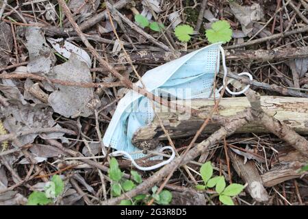 Verschmutzung auf Covids Zeit Stockfoto