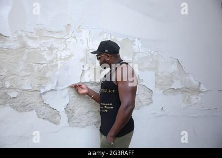 Der amerikanische Schwergewichtsboxer Kevin Johnson vor der SES-Boxgala am 08/22/2020 in Magdeburg Stockfoto