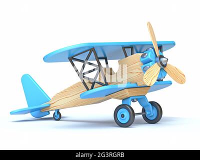 Holz Flugzeug Spielzeug 3D Stockfoto