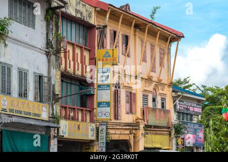 Der Jalan Markt in der Stadt Kuching in Malaysia Stockfoto