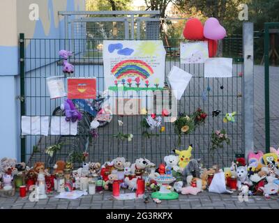 Kindertod in der integrativen Tagesstätte NeustÃ¤dter See in Magdeburg am 2. Oktober 2020 Stockfoto