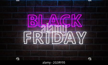 Neon Sign Black Friday Stockfoto