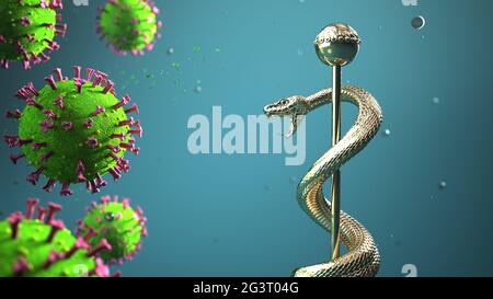 Aesculapian Staff Snake Coronavirus Stockfoto