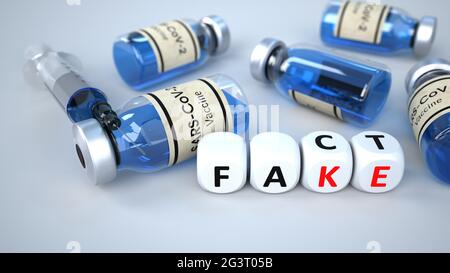 Coronavirus-Impfstoff Fake News Fakten Stockfoto