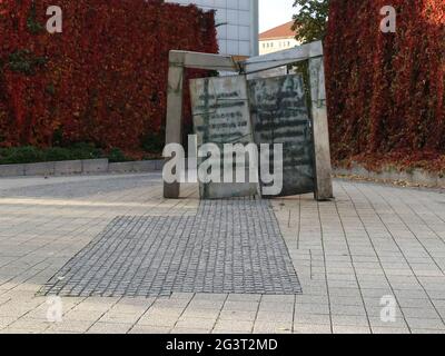 Denkmal zur Erinnerung an die Alte Synagoge in Magdeburg Stockfoto