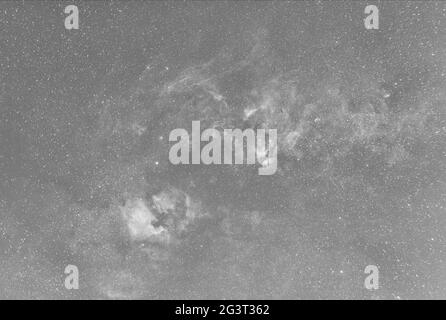 Nördliche Milchstraße in Schwarz und Weiß Stockfoto