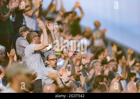 Alessandria, Italien. Juni 2021. US Alessandria Fans während des Spiels der Serie C im Stadio Giuseppe Moccagatta - Alessandria, Turin. Bildnachweis sollte lauten: Jonathan Moscrop/Sportimage Kredit: Sportimage/Alamy Live News Stockfoto