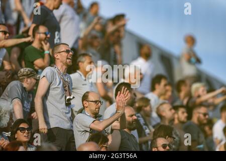 Alessandria, Italien. Juni 2021. US Alessandria Fans während des Spiels der Serie C im Stadio Giuseppe Moccagatta - Alessandria, Turin. Bildnachweis sollte lauten: Jonathan Moscrop/Sportimage Kredit: Sportimage/Alamy Live News Stockfoto