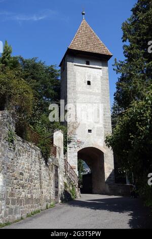 Passeiertor, historisches Stadttor, Meran, Südtirol, Italien Stockfoto