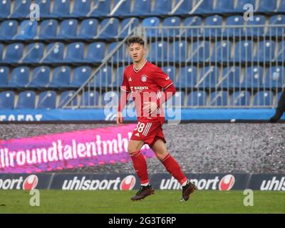 Deutscher Fußballspieler Angelo Stiller FC Bayern München II DFB 3. Liga Saison 2020-21 Stockfoto