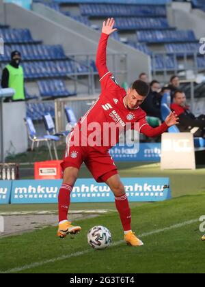 Deutscher Fußballspieler Leon Dajaku FC Bayern München II DFB 3. Liga Saison 2020-21 Stockfoto