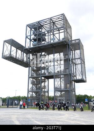 Indemann, öffentlicher Beobachtungsturm bei der Tagebaumine Inden Stockfoto