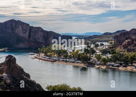 Ein Blick auf die Natur in Buckskin Mountain SP, Arizona Stockfoto