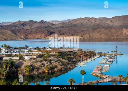 Ein atemberaubender Blick auf den Fluss in Parker Dam Road, Arizona Stockfoto