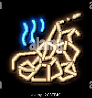 Abbildung des Neon-Leuchtsymbols „Bergsturz“ Stock Vektor