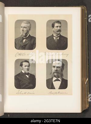 Porträts von vier Mitgliedern des Unterhauses des Staates New York. Oben links Oscar H. Curtis, oben rechts William Cushing, unten links John W. Davis, unten rechts George B. Deane. Stockfoto
