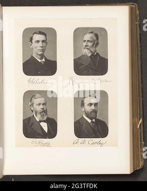 Porträts von vier Mitgliedern des Unterhauses des Staates New York. Oberhalb VON GEORGE E. BULMER, oben rechts Benjamin C. Butler, unten links George Campbell, unten rechts von Albertus A. Carley. Stockfoto