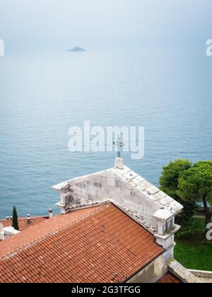Blick vom Glockenturm in Rovinj Kroatien Stockfoto