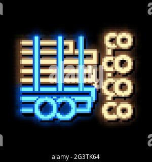 Logging Tree Truck Neon Glow Symbol Illustration Stock Vektor
