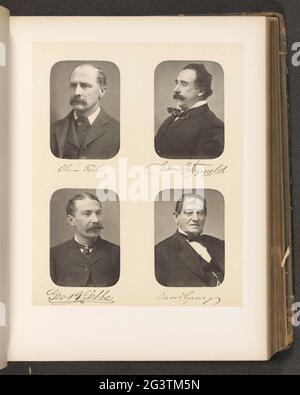 Porträts von vier Mitgliedern des Unterhauses des Staates New York. Oben links Oliver Fiske, oben rechts James Fitzgerald, unten links George B. Gibbs, unten rechts von David Gray. Stockfoto