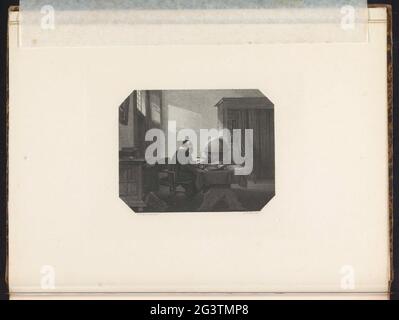 Metius, ca. 1600; Metius. Porträt des Mathematikers Adriaan Adriaansz., genannt Metius, in seinem Arbeitszimmer, um 1600. Ein Teil der Stahl gravierten Gruppe zu den Gemälden der historischen Galerie der Firma Arti et Amicitiae. Stockfoto