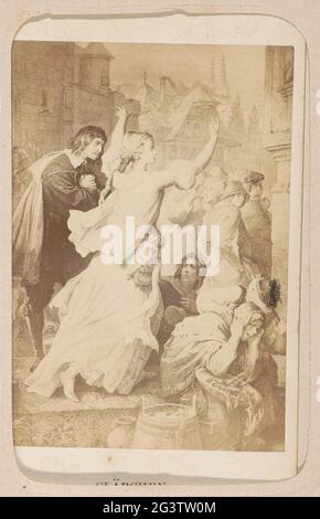 Fotoproduktion eines (vermutlich) von W. von Kaulbach zu verarbeienden Druckes: Clarchen (Egmont); Clärchen (Egmont) W. von Kaulbach. Teil des Fotoalbums mit 16 Cartes-De-Visite von Frauenfiguren aus dem Werk von J.W. Von Goethe. Stockfoto