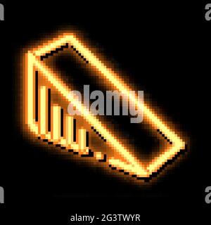 Dreieckiges Stück Käse Neon leuchten Symbol Illustration Stock Vektor