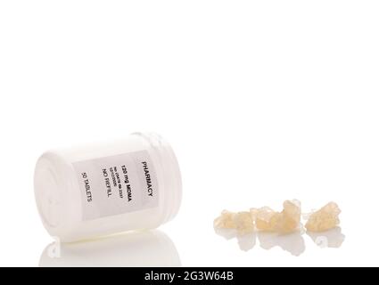 MDMA-Kristall. Molly. Stockfoto