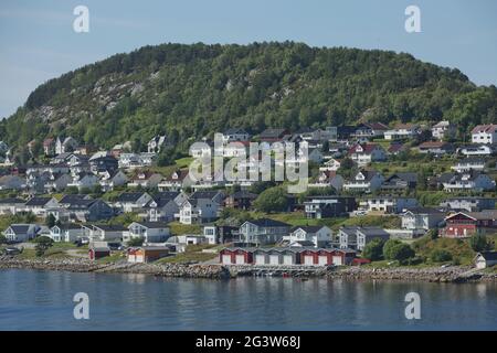 Schöne Aussicht auf Alesund, Hafenstadt an der Westküste Norwegens, am Eingang zum Geirangerfj Stockfoto