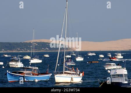 GIRONDE (33). ARCACHON BAY. KAPPENFERRET. Stockfoto