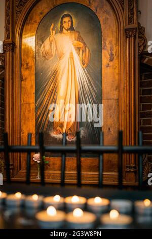 Gemälde von Jesus Christus in der Kathedrale Basilika St. Jakob dem Apostel Stockfoto