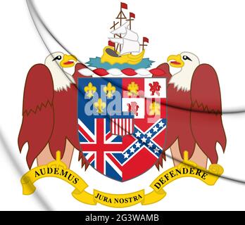 3D-Alabama Zustand Wappen, USA. 3D-Darstellung. Stockfoto