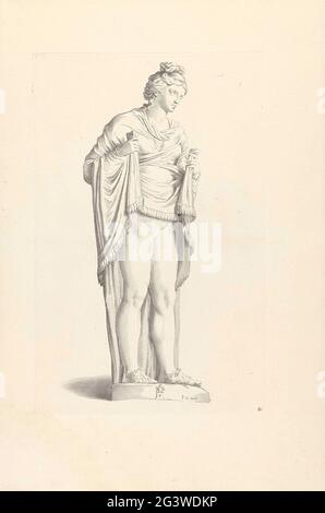 Mulier Impudica; Galleria Giustiniana del Marchese Vincenzo Giustiniani I. Statue einer Frau, die ihren Teppich hob. Auf der Basis das Wappen von Vincenzo Giustiniani. Stockfoto