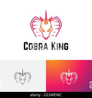 Cobra King Snake Serpent Horned Dragon Tactics Strategiespiel Esport Logo Stock Vektor