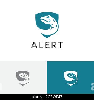 Giftige Giftige Schlange Schild Gefährliches Wildtier-Logo Stock Vektor