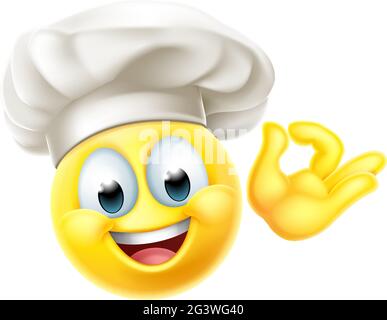 Koch Emoticon Cook Cartoon Face Stock Vektor