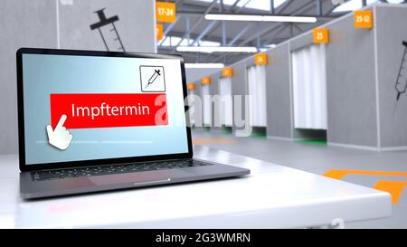 Impfzentrum Impftermin Stockfoto