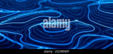 Technologische Landschaft Gelände in Berg Bildschirm abstrakten Hintergrund. Stockfoto