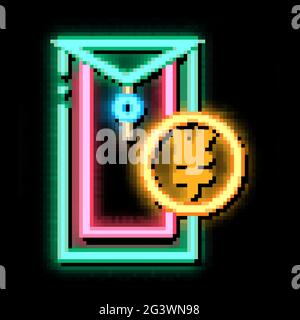 chinesische Sache für Währung Neon leuchten Symbol Illustration Stock Vektor