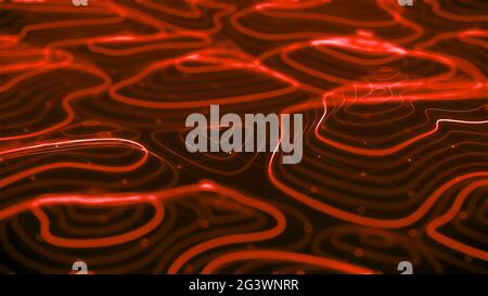 Digital Landscape Interface roter Bildschirm abstrakter Hintergrund. Stockfoto