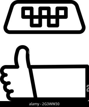 Symbol „Taxi“. Auffälliges Design mit bearbeitbarer Konturbreite. Vektorgrafik. Stock Vektor