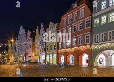 Altstadt Straße in Landshut, Deutschland Stockfoto