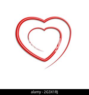 Alles Liebe zum valentinstag. Herzförmiges Symbol der Liebe. 3d-Illustration Stockfoto