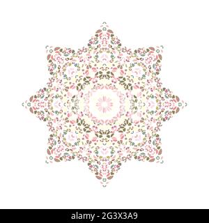Geometrische abstrakte Blumenverzierung Stern-Logo-Vorlage Stock Vektor