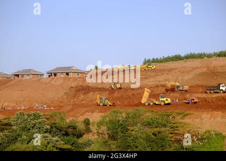 Baustelle für städtische Wohnungsentwicklung Stockfoto